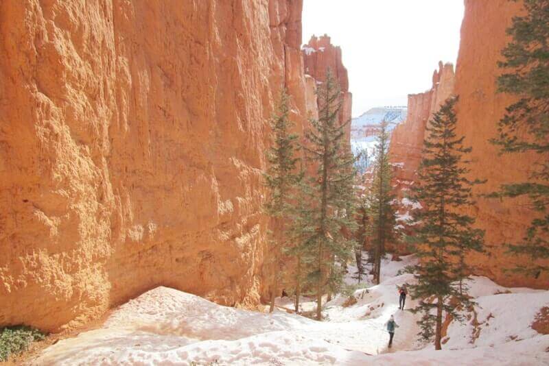Arizona Utah road trip itinerary with Southwest US national parks. Best things to do in winter in Bryce Canyon National Park: queens garden and navajo loop trail combination day hike. United States travel blog