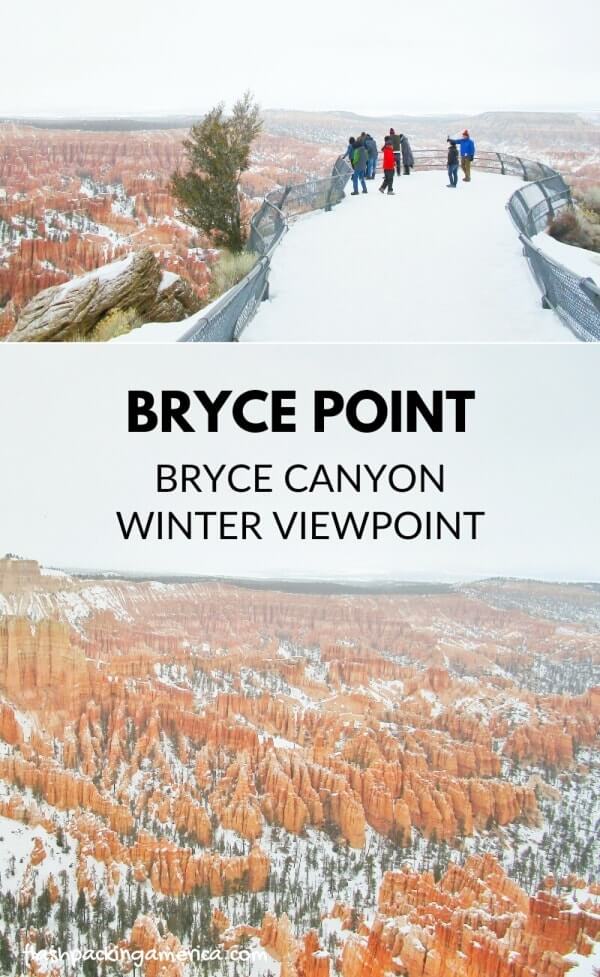 Bryce Point in winter. best things to do for scenic viewpoints to see bryce amphitheater for bryce canyon national park drive in winter. Utah travel blog