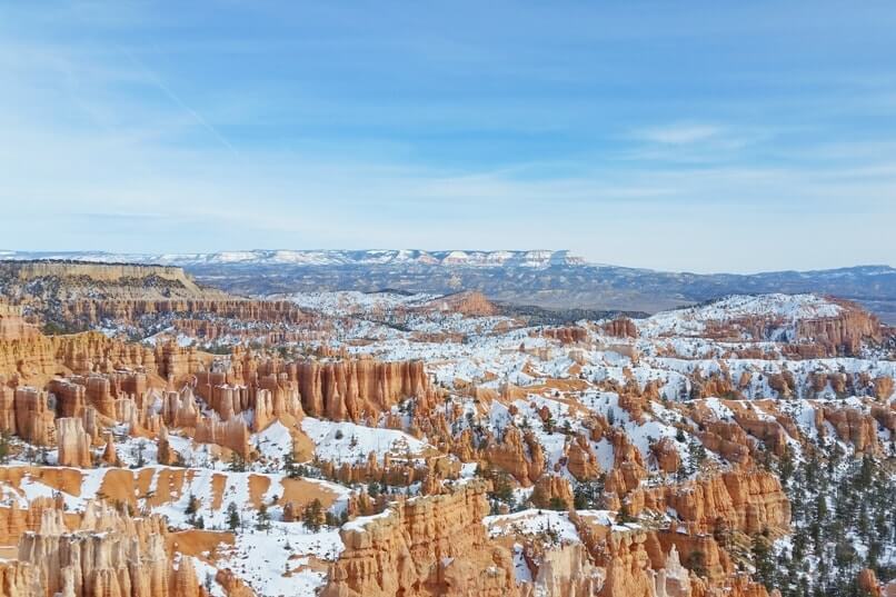 Sunset Point viewpoint in winter at Bryce Canyon National Park. photo spots. Utah travel blog