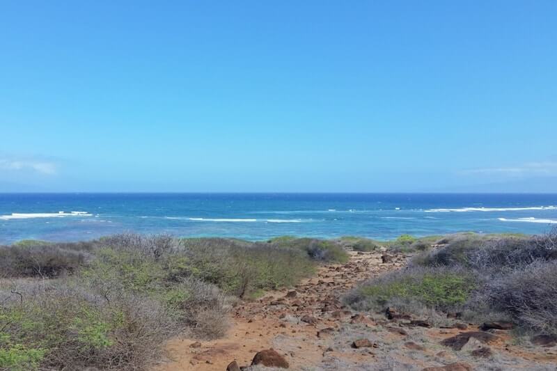 Poaiwa coastal hiking trail to see petroglyphs in Lanai. Lanai Hawaii travel blog
