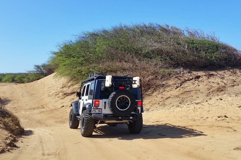 Getting to Lanai petroglyphs Poaiwa trail - drive. Lanai Hawaii travel blog
