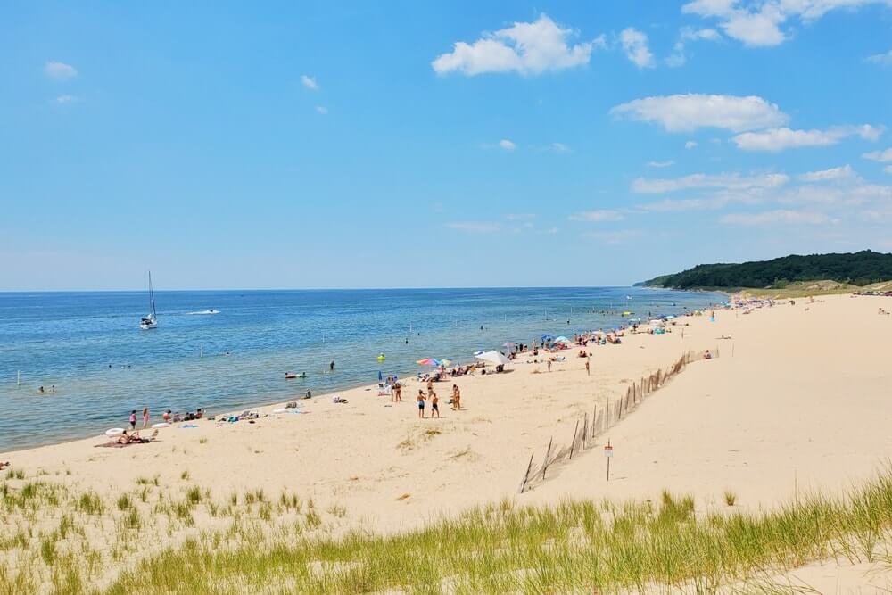 Lake Michigan sand dunes near Muskegon State Park Channel Beach - West Michigan travel blog