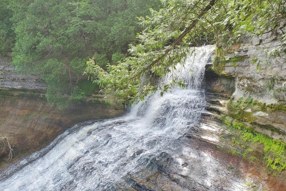 Laughing whitefish falls scenic site. Michigan State Park. Best waterfalls in UP upper peninsula Michigan. Michigan travel blog