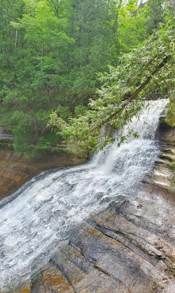 Laughing whitefish falls scenic site. Michigan State Park. Best waterfalls in UP upper peninsula Michigan. Michigan travel blog