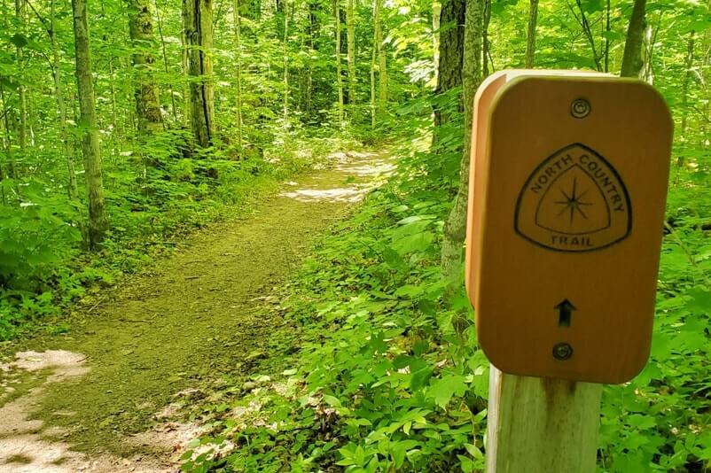 Backpacking the North Country Trail near Sable Falls Trail. Pictured Rocks, UP. Michigan travel blog