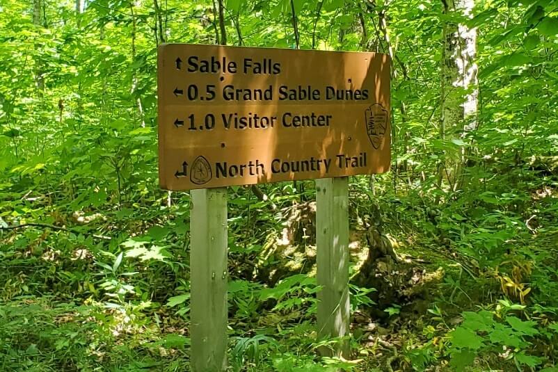 Sable Falls Trail to Grand Sable sand dunes trail. UP Michigan travel blog