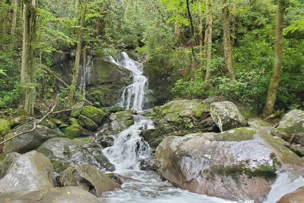Best waterfall hikes in Great Smoky Mountains National Park: Mouse Creek Falls. Best waterfalls in the Smoky Mountains in North Carolina NC. Smokies travel blog