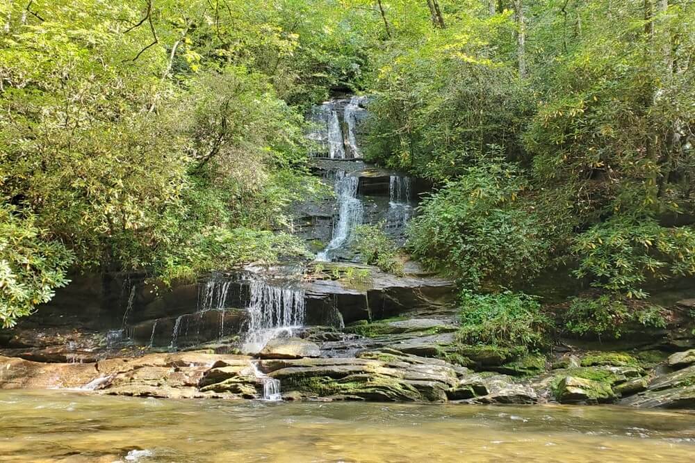 Best waterfall hikes in Great Smoky Mountains National Park: Tom Branch Falls, Deep Creek waterfalls. Best waterfalls in the Smoky Mountains in North Carolina NC. Smokies travel blog