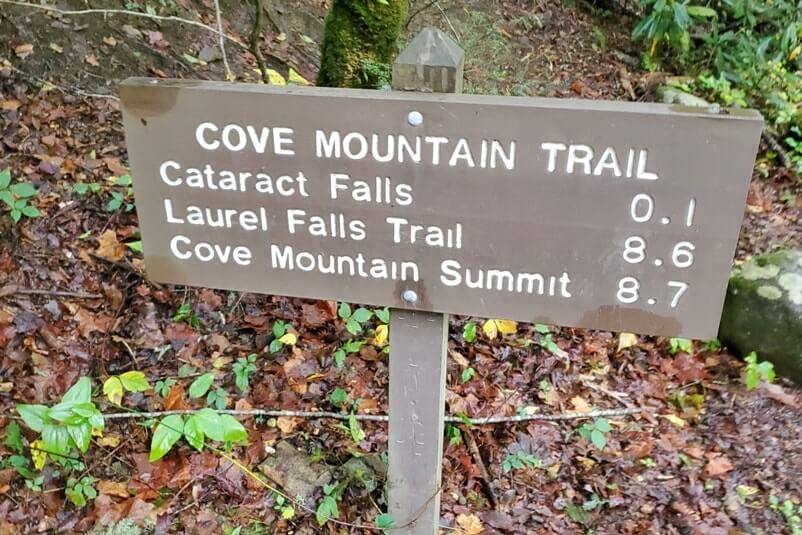 Hiking trail to waterfalls in Great Smoky Mountains National Park: Cataract Falls Trail. Best waterfall hikes in the Smoky Mountains in Tennessee TN. Smokies travel blog