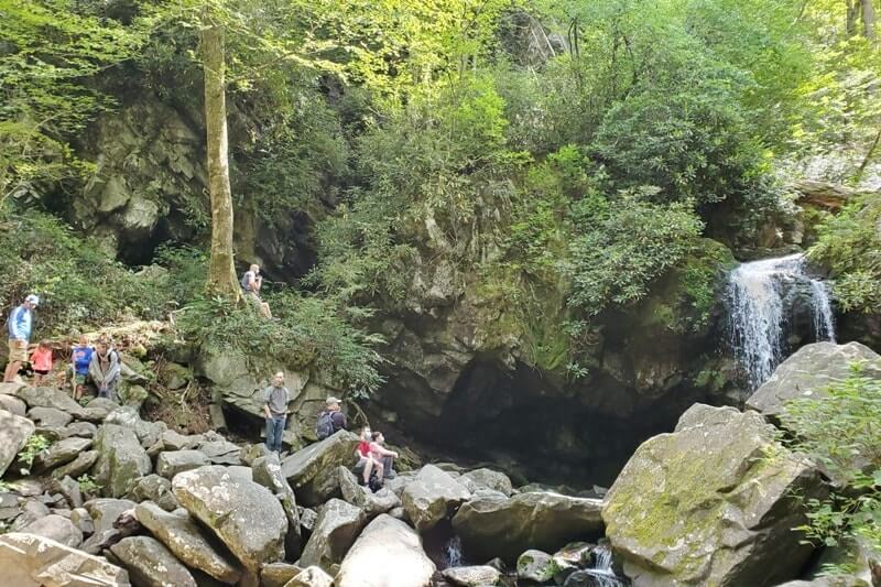 Waterfalls in Great Smoky Mountains National Park: Grotto Falls Trail. Best waterfall hikes in the Smoky Mountains in Tennessee TN. Smokies travel blog
