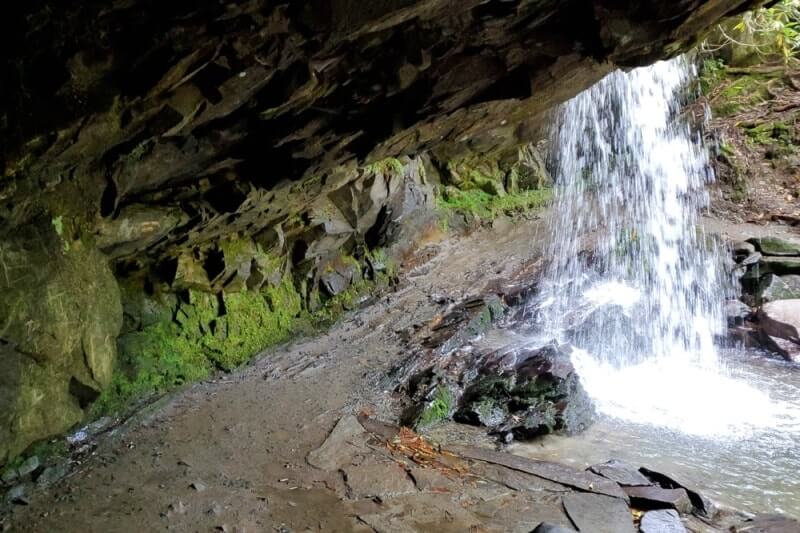 Waterfalls in Great Smoky Mountains National Park: Grotto Falls Trail. Best waterfall hikes in the Smoky Mountains in Tennessee TN. Smokies travel blog