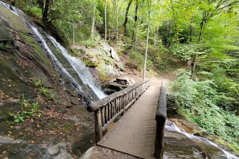 Waterfalls in Great Smoky Mountains National Park: Juney Whank Falls Trail. Best waterfall hikes in the Smoky Mountains in North Carolina NC. Smokies travel blog