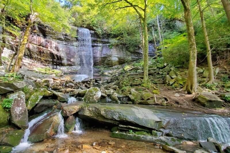 Hiking to waterfalls in Great Smoky Mountains National Park: Rainbow Falls Trail. Best waterfall hikes in the Smoky Mountains in Tennessee TN. Smokies travel blog
