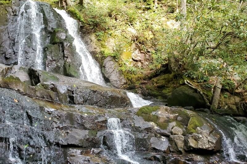 Hiking to waterfalls in Great Smoky Mountains National Park: Laurel Falls Trail. Best waterfall hikes in the Smoky Mountains in Tennessee TN. Smokies travel blog
