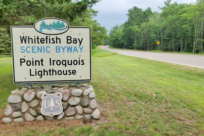 Things to do in Eastern UP: hiawatha national forest, Point Iroquois Lighthouse on Whitefish Bay scenic byway. UP Michigan travel blog
