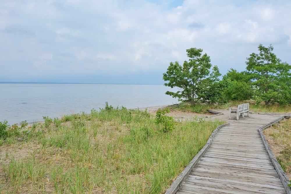 Things to do in Eastern UP: Point Iroquois Lighthouse Lake Superior boardwalk. UP Michigan travel blog