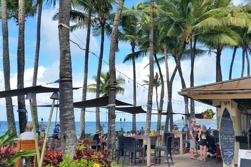 Beachfront restaurant with ocean views near Ritz Carlton Kapalua Maui: food and drinks, restaurant and bar, shack. hawaii travel blog