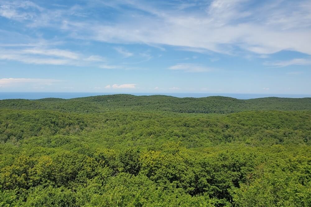 Things to do in the porkies: Hike to summit peak observation tower. porcupine mountains, up michigan travel blog