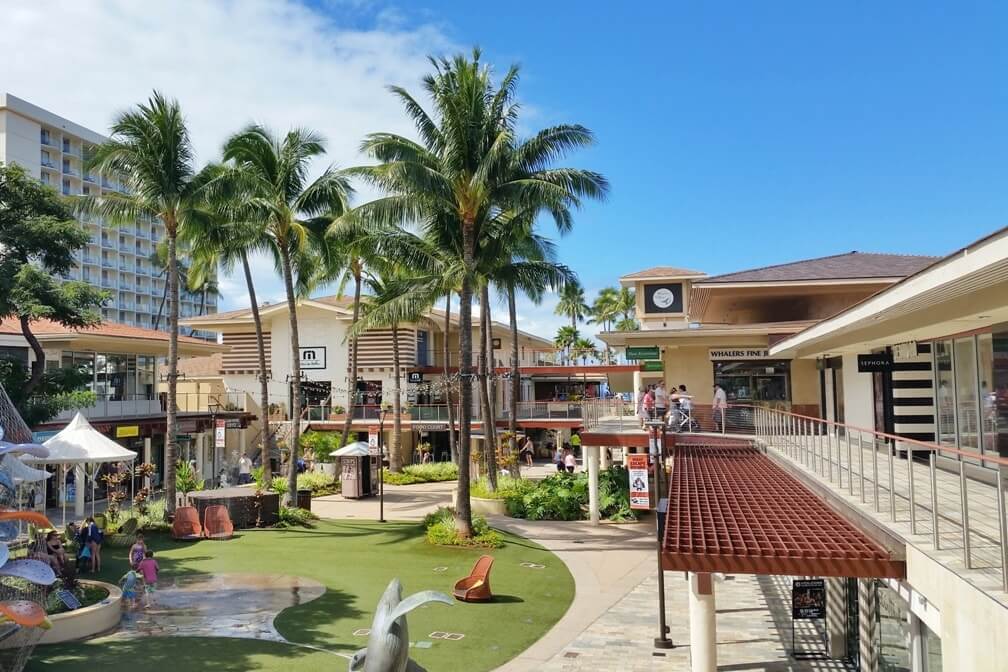 Things to do in West Maui: whalers village outdoor shopping mall. things to do in kaanapali. hawaii travel blog