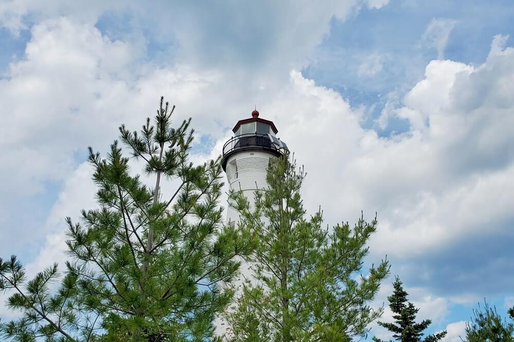 Crisp Point Lighthouse. Lake Superior lighthouse in Upper Peninsula. Michigan lighthouse. UP michigan travel blog
