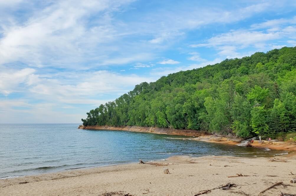 Things to do in Pictured Rocks National Lakeshore park: elliott falls, miners beach falls. UP Michigan travel blog