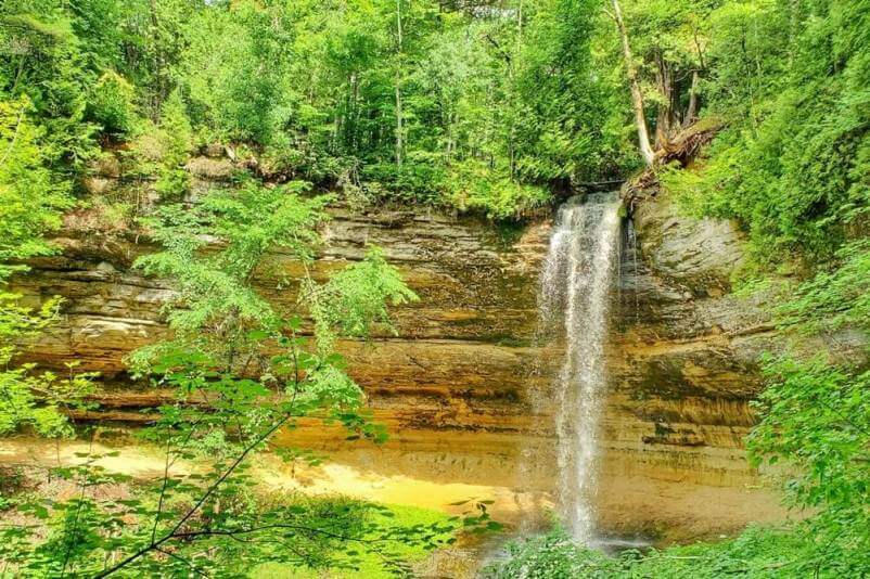 Things to do in Pictured Rocks National Lakeshore park: munising falls. UP Michigan travel blog