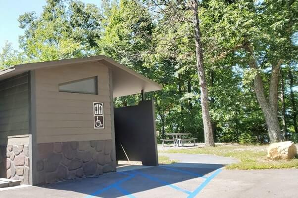 Foothills Parkway west: foothills parkway bathroom. Smoky Mountains travel blog