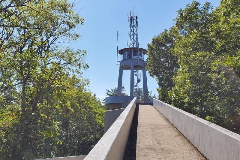 Foothills Parkway west overlooks and parking spots: Trail to Look Rock tower. look rock hike. Smoky Mountains travel blog