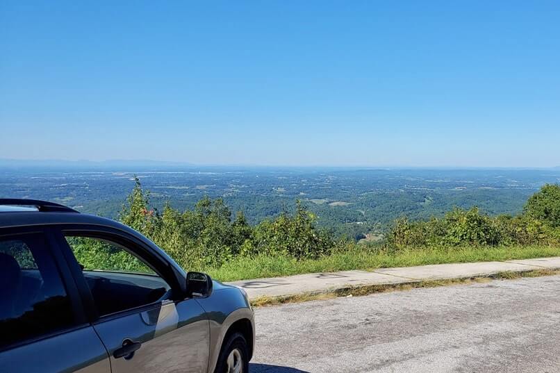 Foothills Parkway west overlooks and parking spots: Foothills Parkway southwest parking #8. Smoky Mountains travel blog