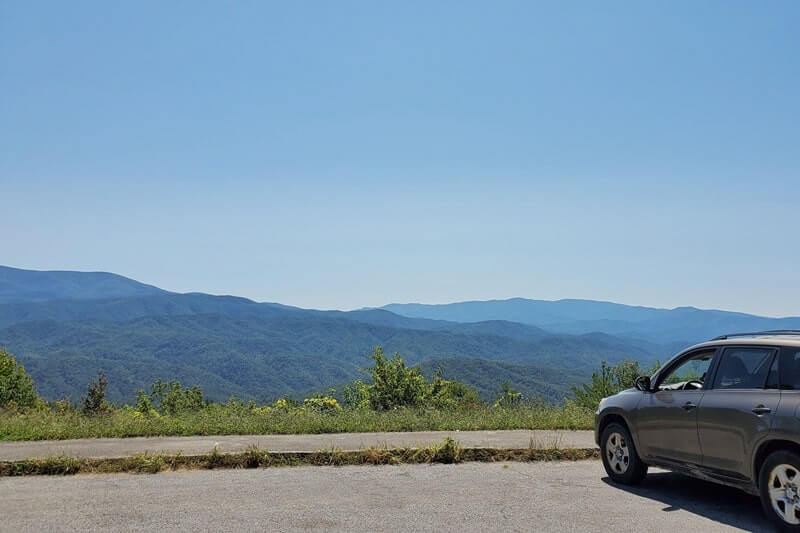 Foothills Parkway west overlooks and parking spots: Foothills Parkway west overlook #10, southwest parking #5. Smoky Mountains travel blog