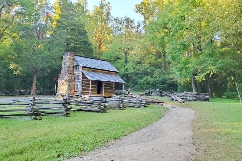 Trail to John Oliver cabin. cades cove hiking trail. smoky mountains travel blog