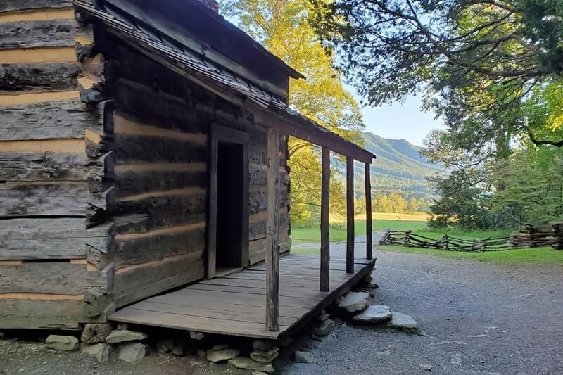 Trail to John Oliver cabin. cades cove hiking trail. smoky mountains travel blog