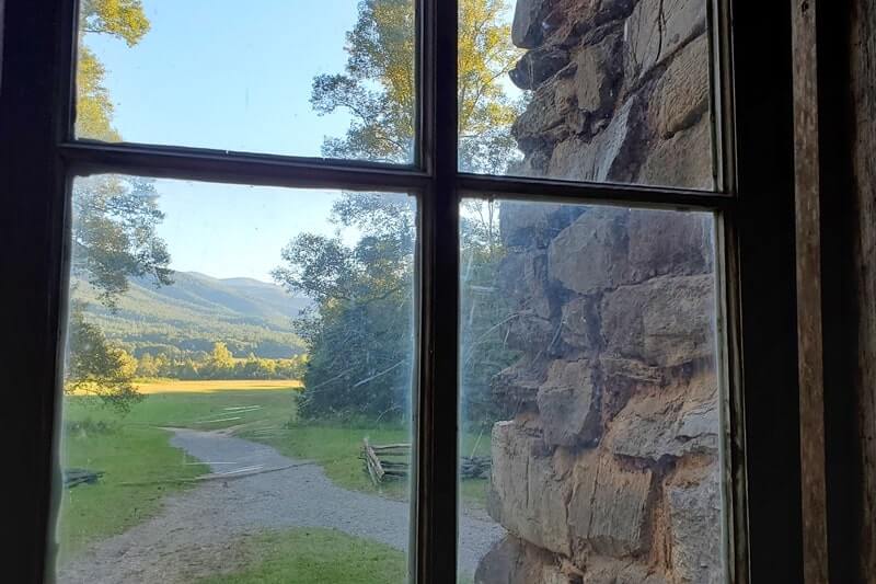 inside John Oliver place cabin: Historic cabin in cades cove with smoky mountains views. smoky mountains travel blog