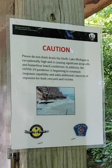 Lake Michigan overlook dune climb rescue safety. michigan travel blog