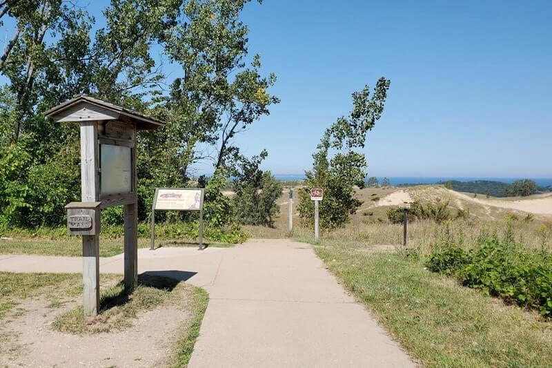 Best stops on Pierce Stocking Scenic Drive: dune overlook on the Cottonwood Trail. stop #4. michigan travel blog