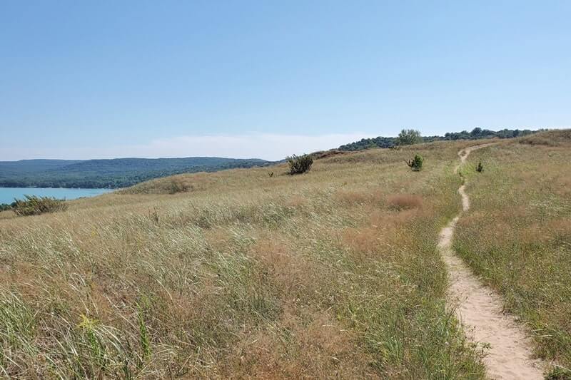 Best stops on Pierce Stocking Scenic Drive: glen lake overlook on the Cottonwood Trail. stop #4. michigan travel blog