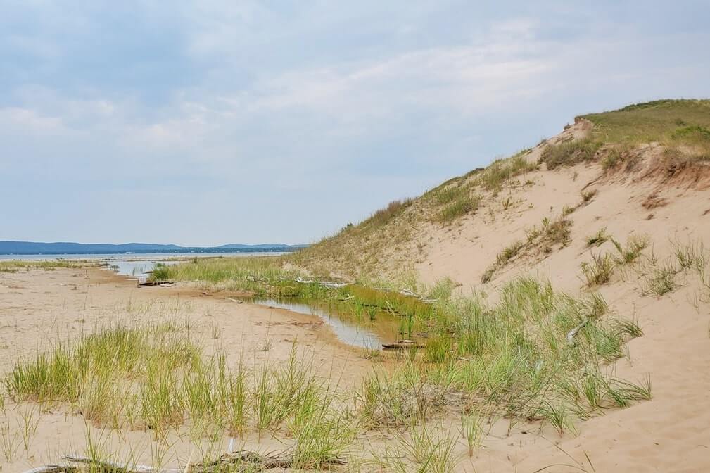 Lake Michigan beach at Sleeping Bear Point, near Sleeping Bear Bay. michigan travel blog