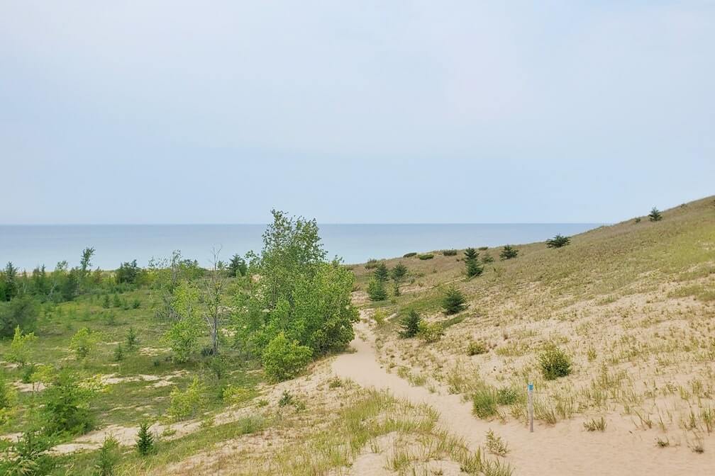 Sleeping Bear Point beach, Lake Michigan at sleeping bear bay. northern michigan travel blog