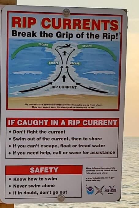 Muskegon State Park camping near Lake Michigan beach swimming safety, lake michigan campground. michigan travel blog