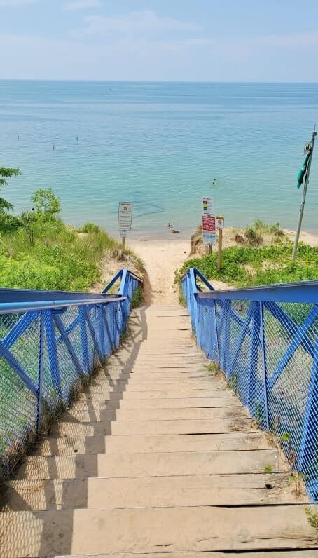 Beach access for South Beach Michigan. How to get there. South Haven beaches. Lake Michigan beaches in south haven MI. michigan travel blog