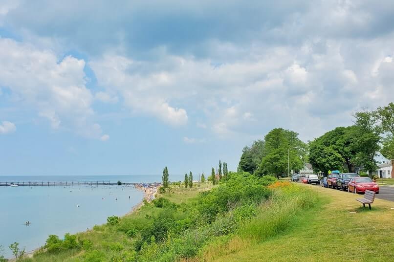 Driving to South Beach overlook. South Beach access. south haven, michigan travel blog