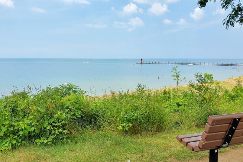 Driving to South Beach overlook. South Beach access. south haven, michigan travel blog