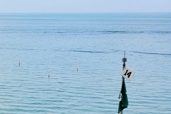 South Beach, south haven beach flags. Lake Michigan swimming safety. michigan travel blog