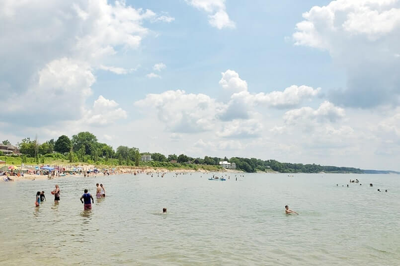 South Beach. Lake Michigan water level in South Haven. michigan travel blog