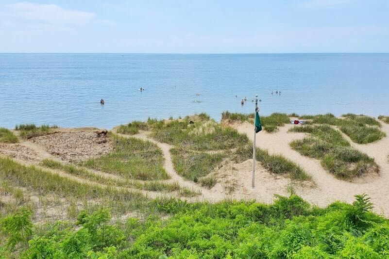 South Beach access from Van Buren Street overlook. south haven, michigan travel blog