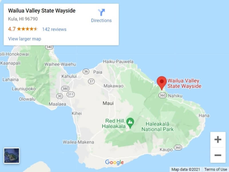 Wailua Valley state wayside map. hana highway. things to do on the road to hana. maui hawaii travel blog