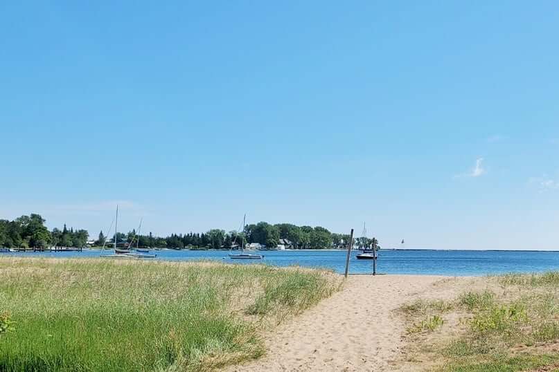 Bayfront Park beach. grand marais beach, lake superior. Grand Marais MI. up michigan travel blog