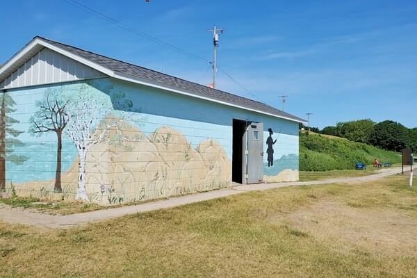 Bayfront Park bathroom, Grand Marais MI. up michigan travel blog