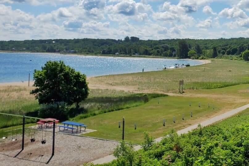 Bayfront Park playground, Grand Marais MI. up michigan travel blog