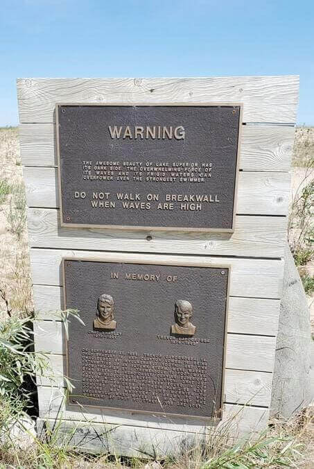 Grand Marais lighthouse pier dangers. things to know about lake superior. up michigan travel blog